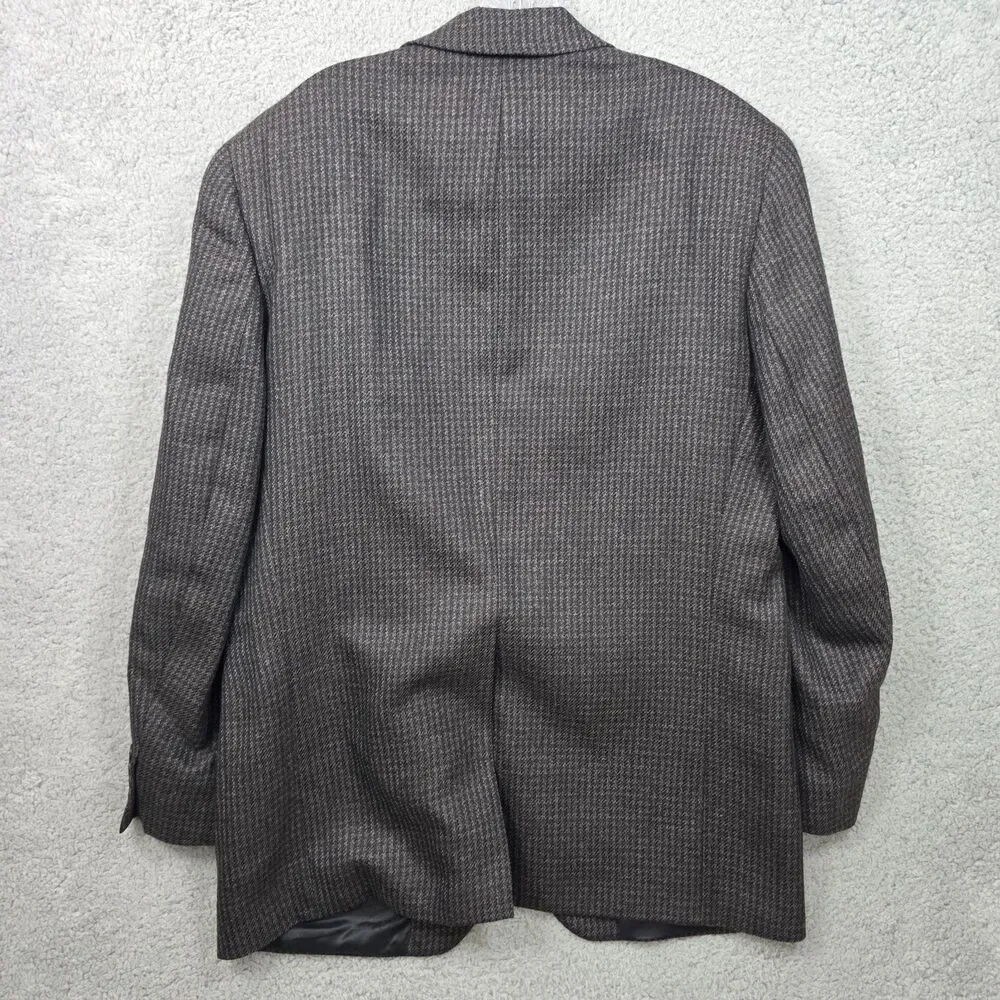 Chaps Ralph Lauren Gray Herringbone 100% Wool Blazer Jacket Sport Coat Sz 42R
